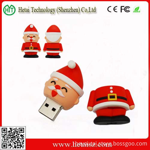 Cute Santa 4GB USB Flash Drive/Silicone Carton USB Flash Drive